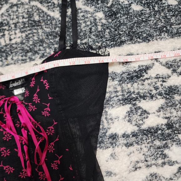 Frederick's of Hollywood Women's Black and Pink Lingierie Dress Size Medium - Picture 4 of 7